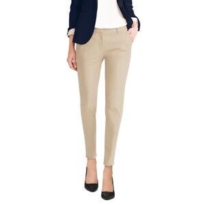 & Company Womens Stretch All Day Comfort Flat Front Trousers Chino Pants 24